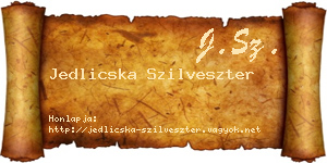 Jedlicska Szilveszter névjegykártya
